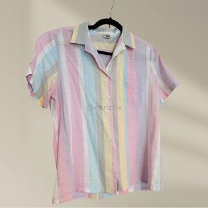 Sears Vintage Pastel Striped Button Up Shirt